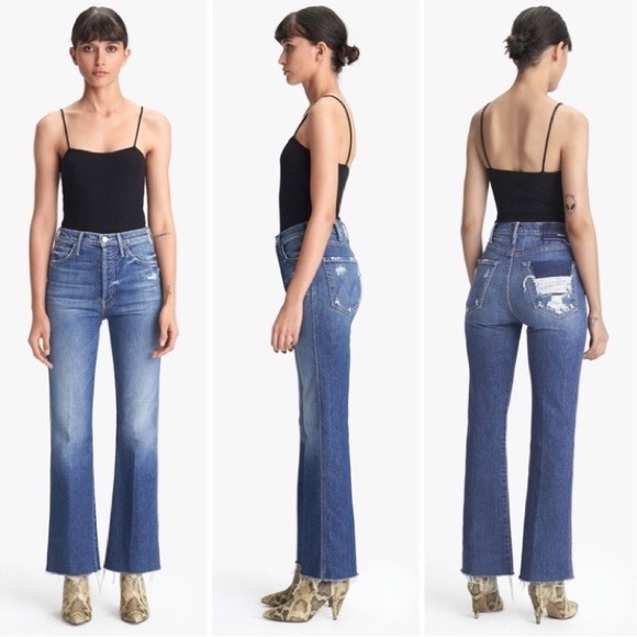 MOTHER Denim - rare MOTHER the tripper weekender fray my treat distressed jeans denim flare 27